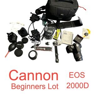 Canon EOS 2000D DSLR Camera Beginners Lot, Starter Kit, Photography‎ Bundle